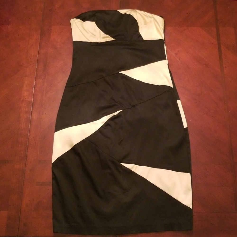 Black and gold cocktail dress